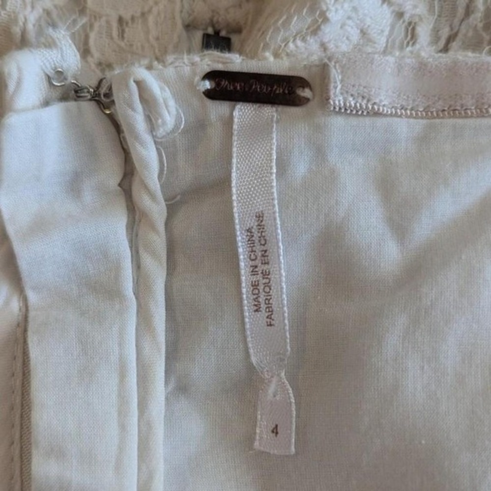 Free People I Heart Lace Strapless Mini Dress Ivory Size 4 - Picture 8 of 10